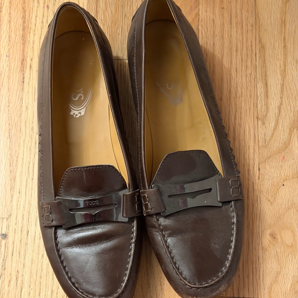 Tod's Brown Leather Loafers for Women